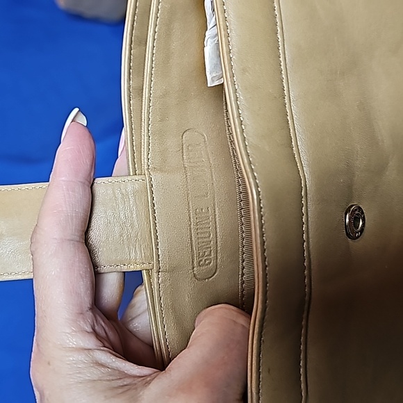 Vintage, New FS Originals Leather Hand Painted Yorkie by Mikki Purse Caramel - Picture 7 of 14